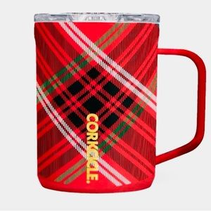 NEW-CORKCICLE 16 oz Mug- Highland Plaid Holiday♥️